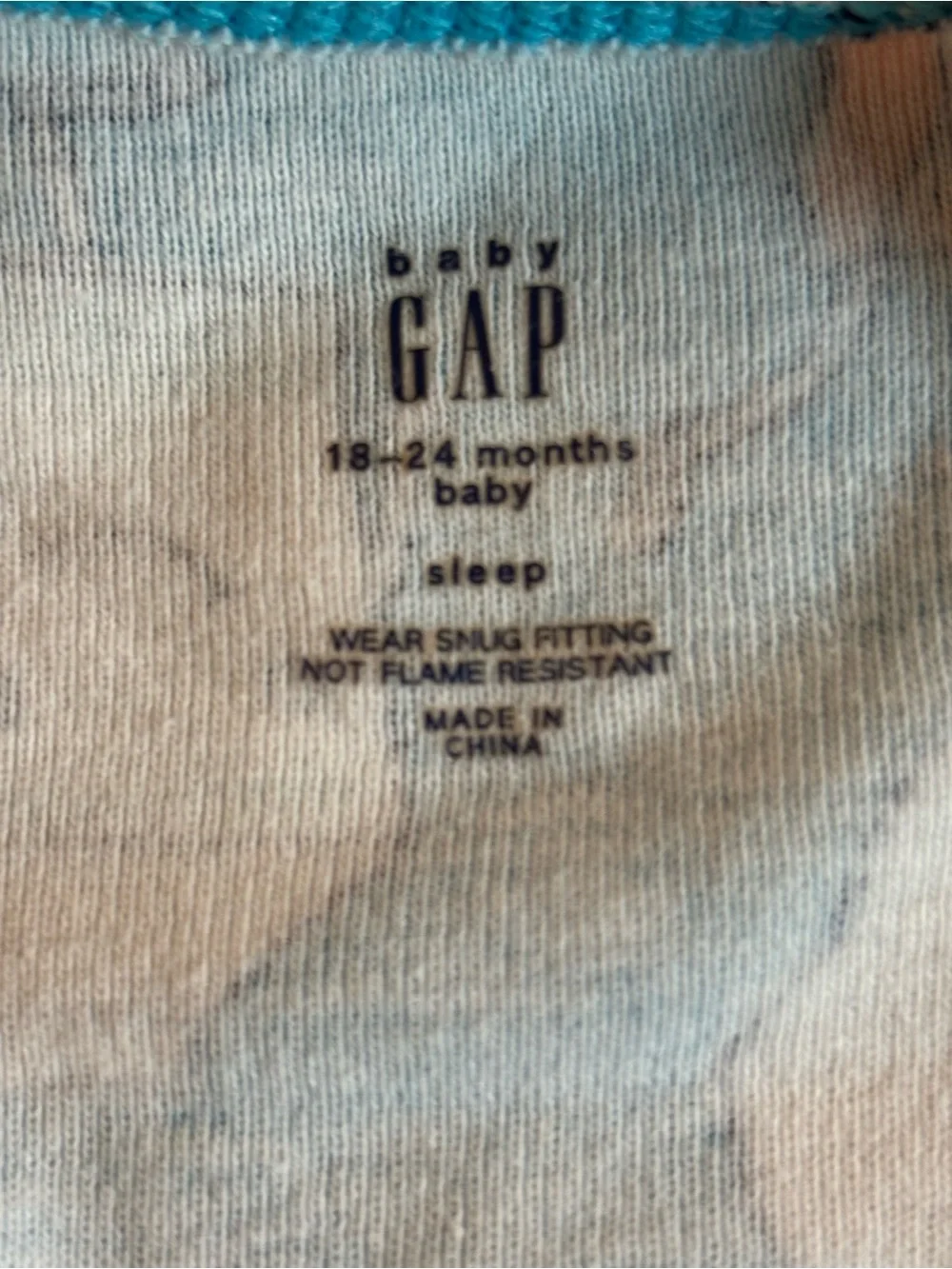 GAP Kids Teal Blue Breakfast Print Pajama Set bacon eggs & banana 18-24 months